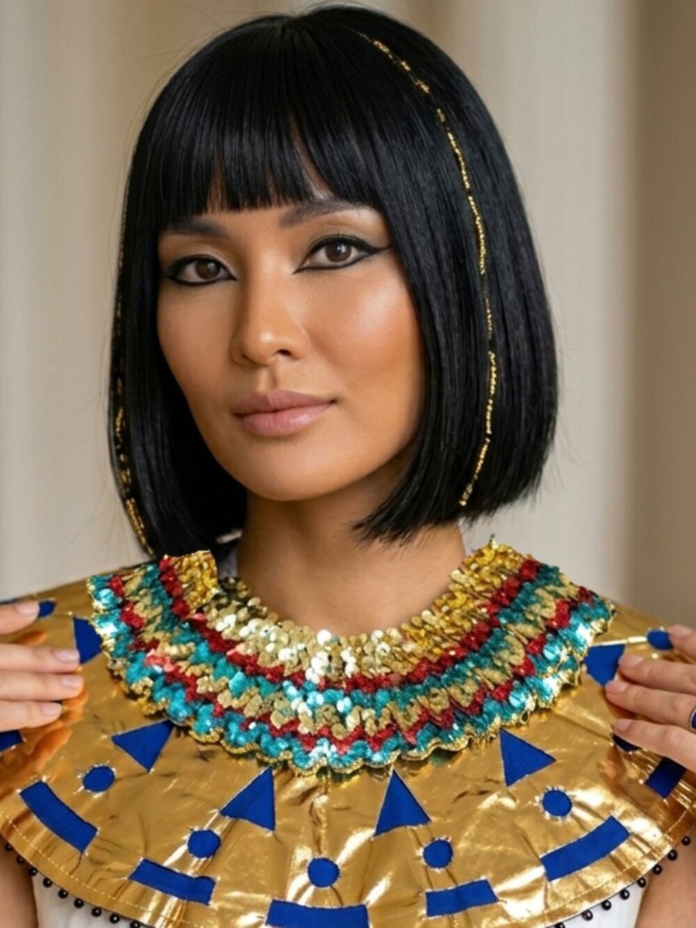 2 Pcs Cleopatra Neck Collar Halloween Costume Gold